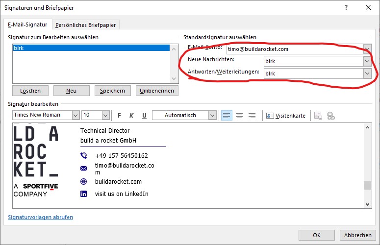 Step 6 - Standardsignatur